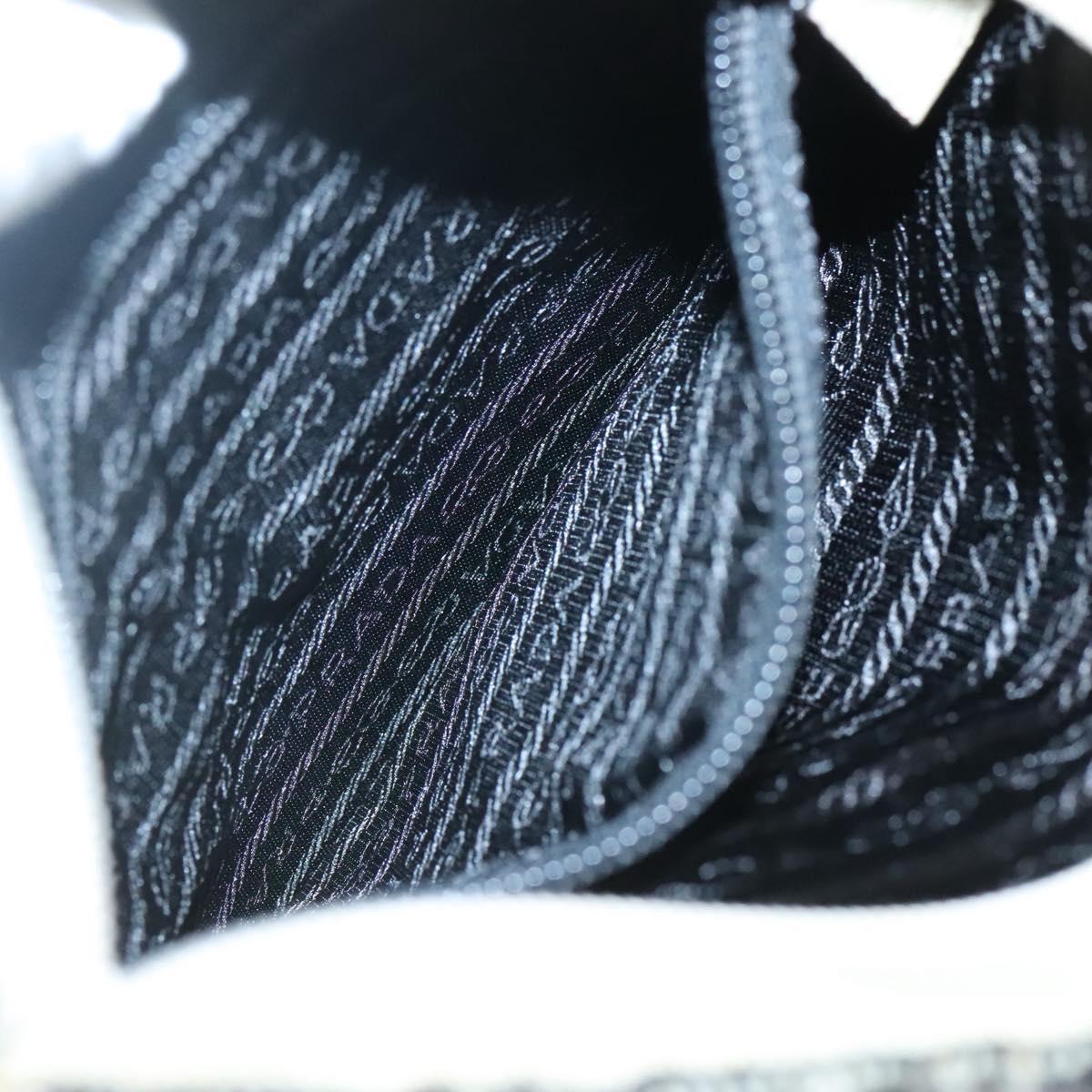 PRADA Hand Bag Tweed Leather Beige Auth 121997