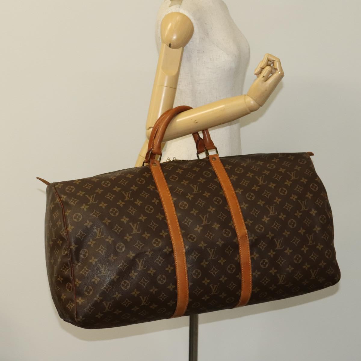 LOUIS VUITTON Monogram Keepall 60 Boston Bag M41422 LV Auth 122017