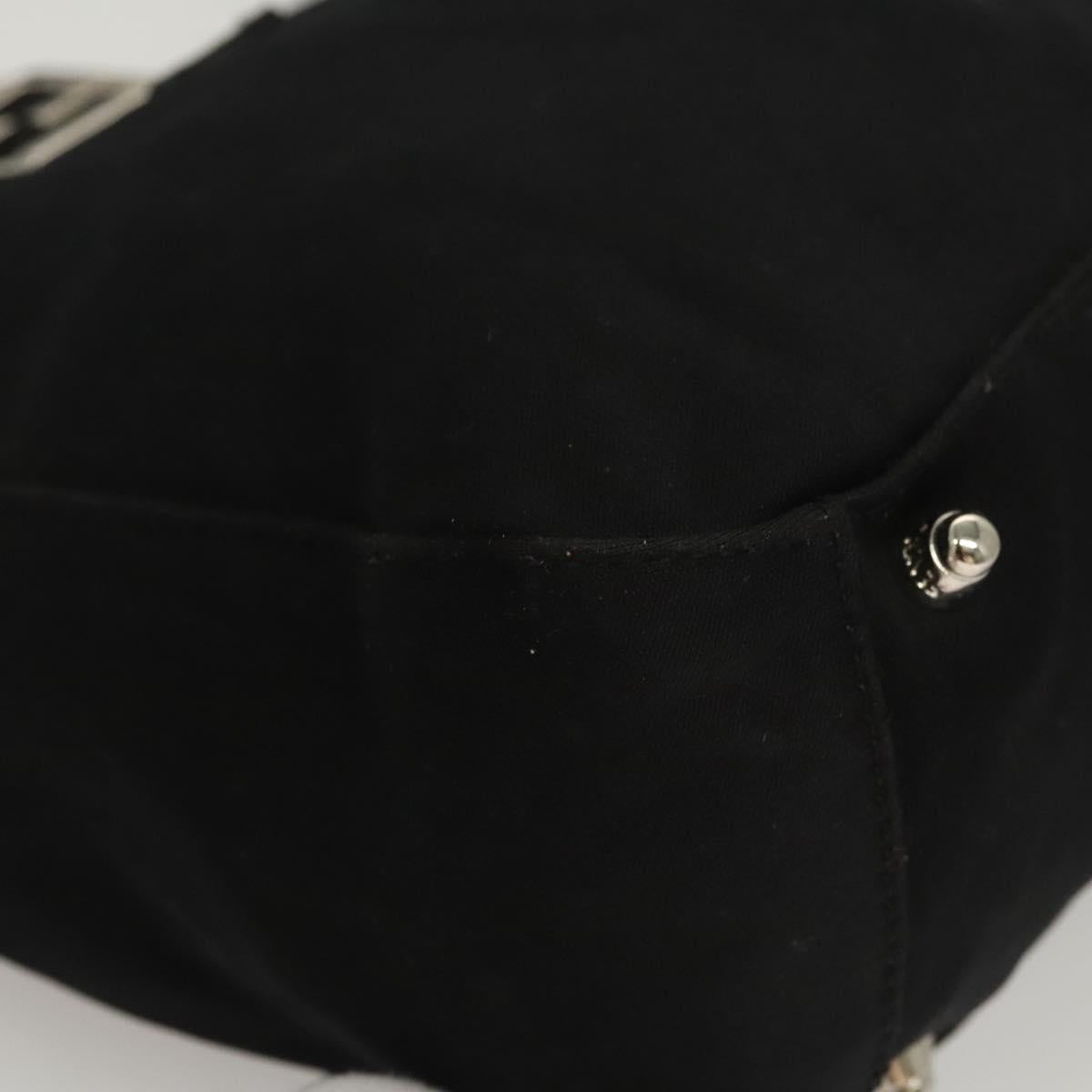 FENDI Hand Bag Nylon Black Silver Auth 122023