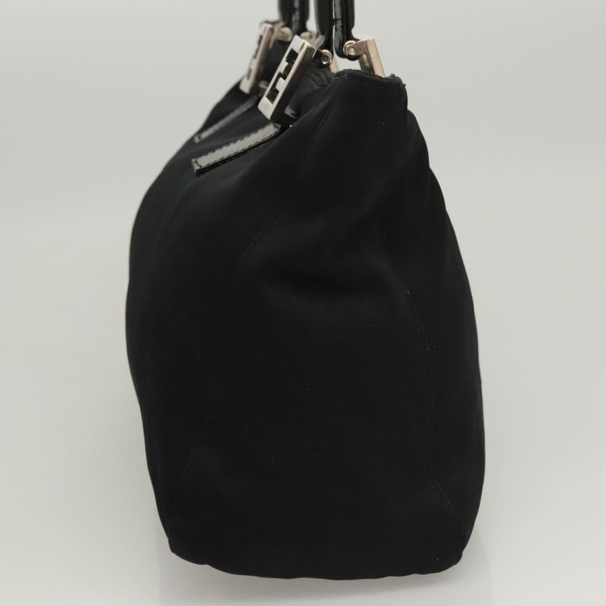 FENDI Hand Bag Nylon Black Silver Auth 122023