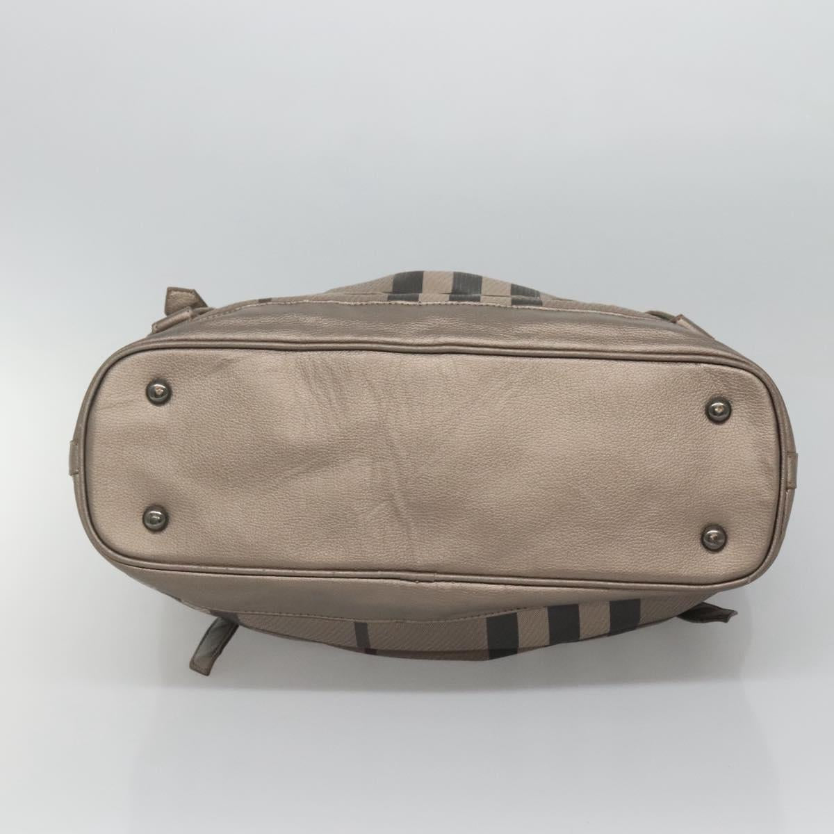 BURBERRY Nova Check Tote Bag PVC Gray Auth 122024