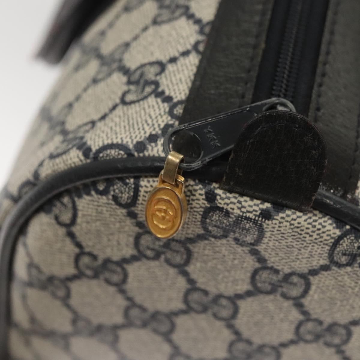 GUCCI GG Supreme Sherry Line Hand Bag PVC Navy Gold Red 378 012 3842 Auth 122029
