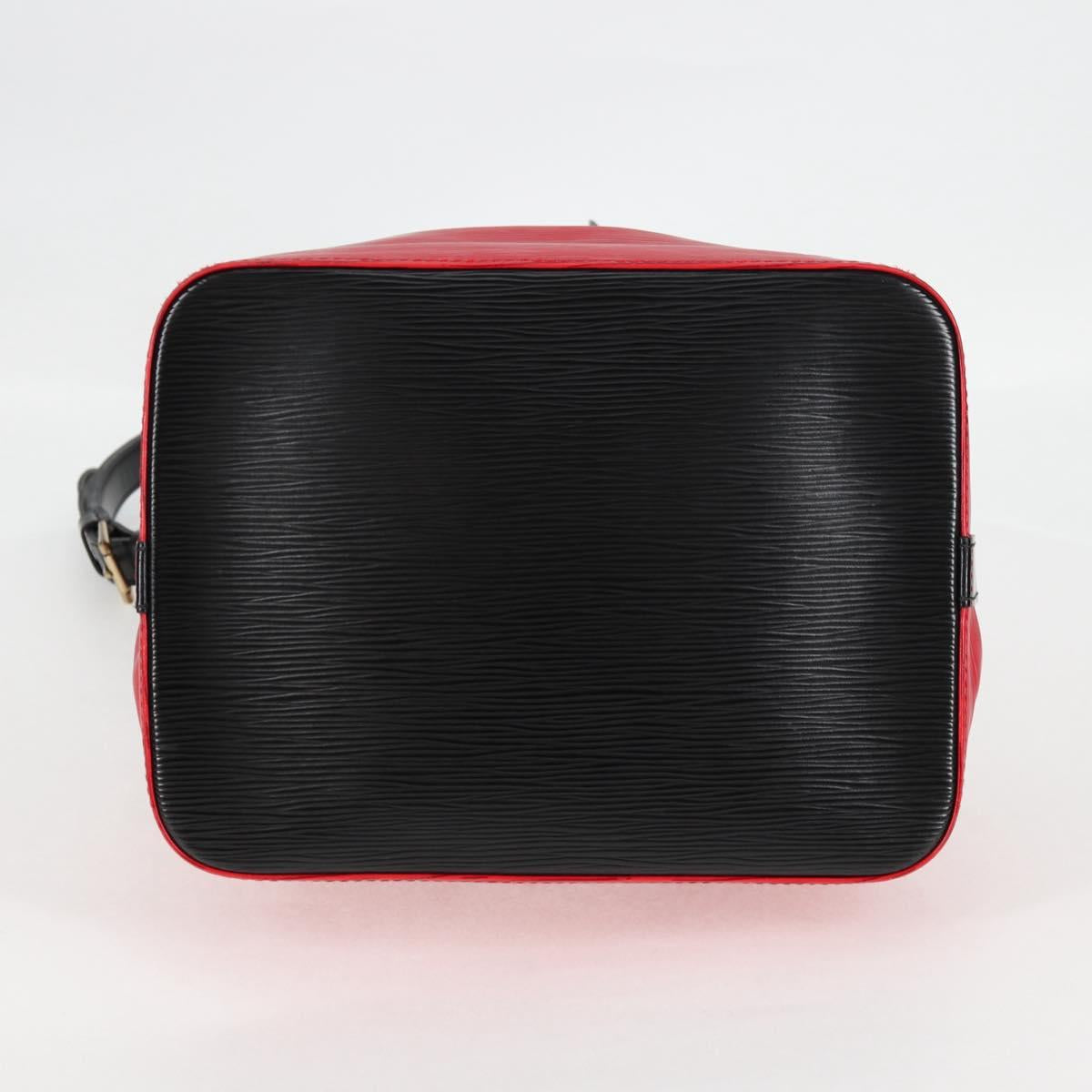 LOUIS VUITTON Epi Petit Noe Shoulder Bag Bicolor Black Red M44017 Auth 122033V