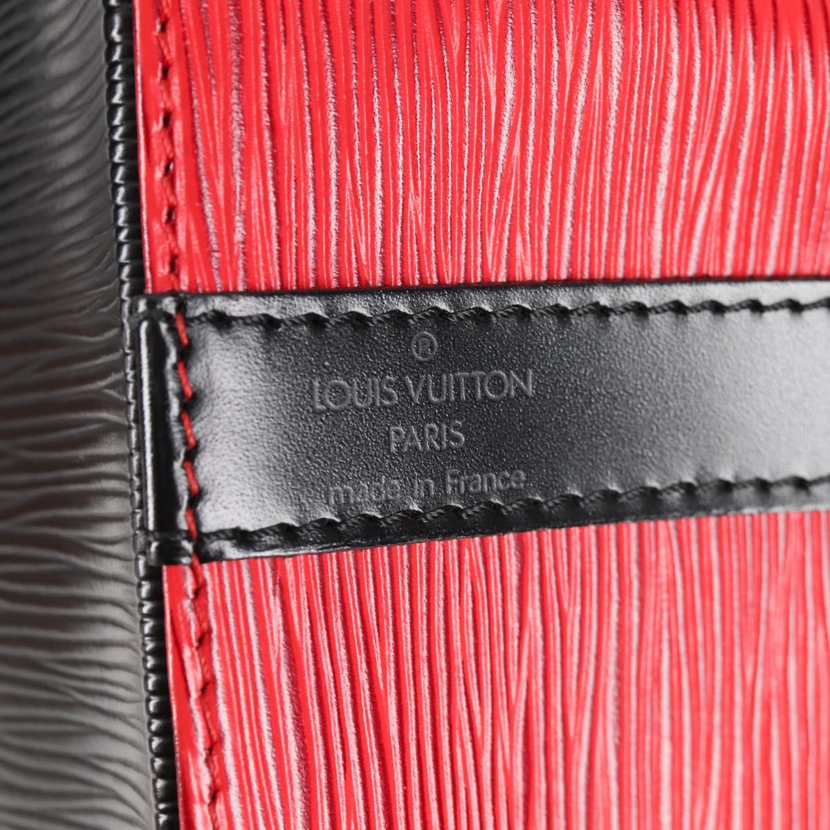 LOUIS VUITTON Epi Petit Noe Shoulder Bag Bicolor Black Red M44017 Auth 122033A