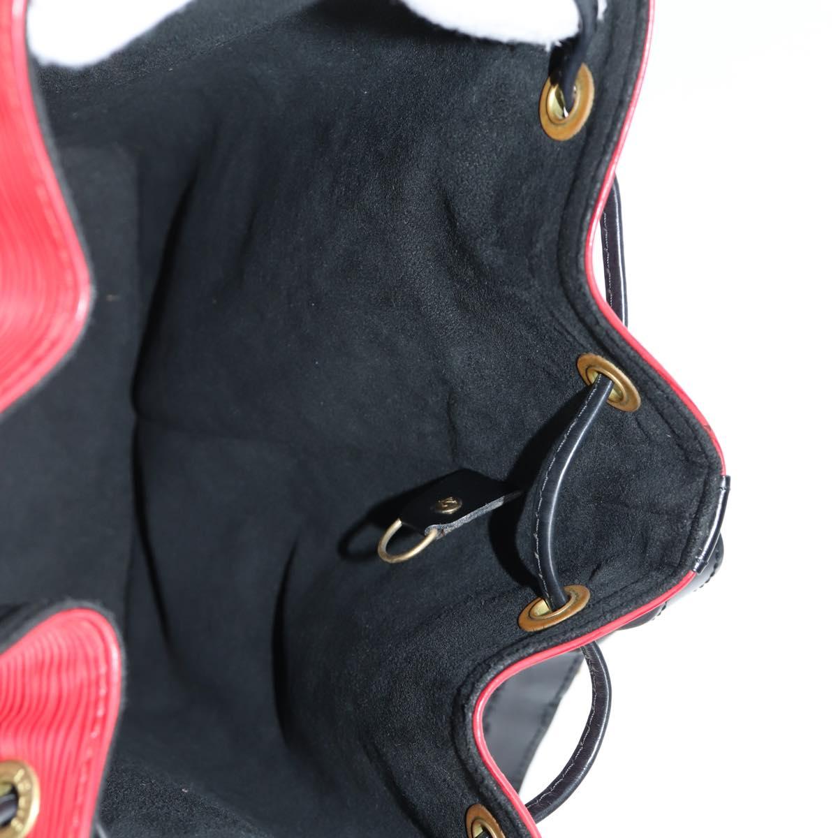 LOUIS VUITTON Epi Petit Noe Shoulder Bag Bicolor Black Red M44017 Auth 122033A