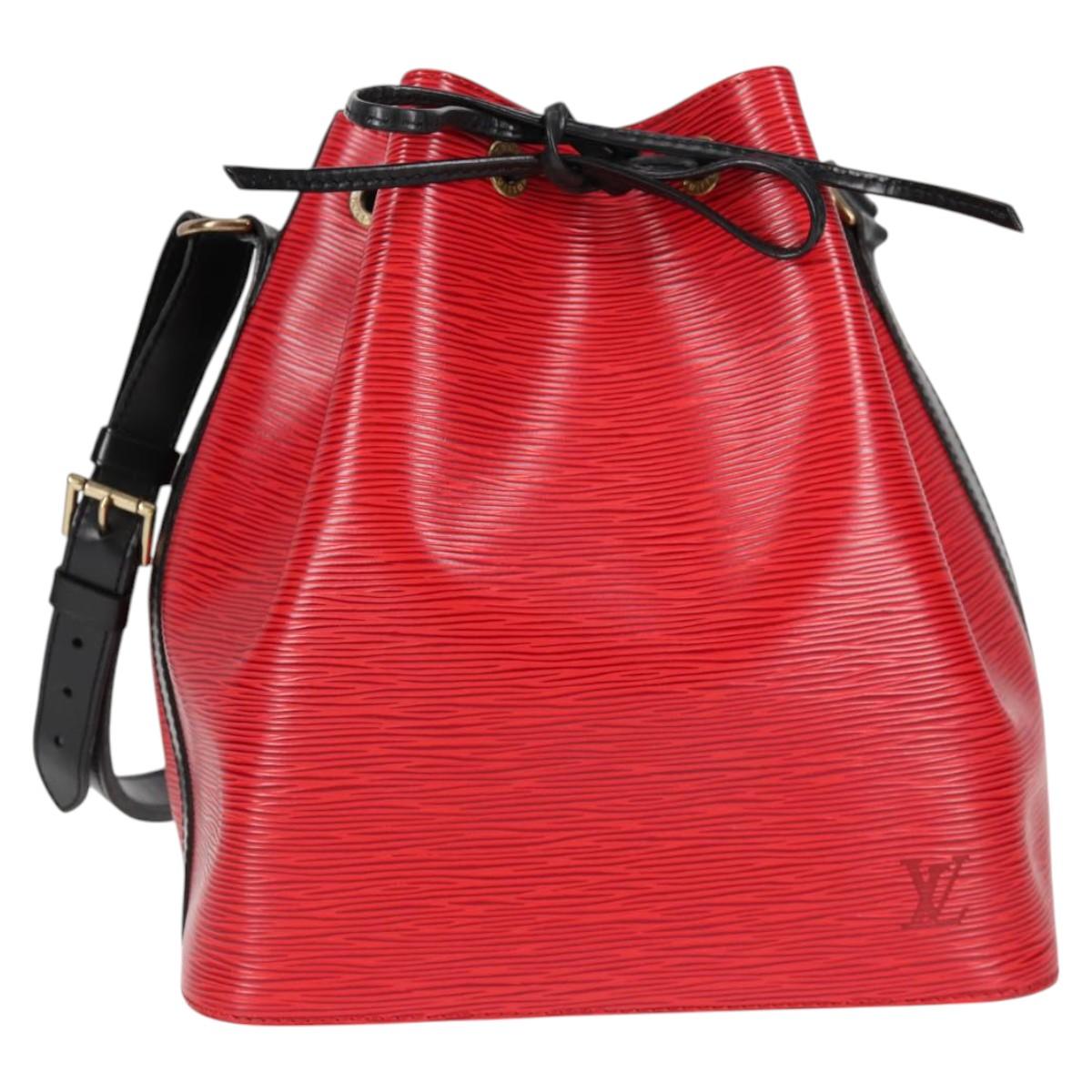 LOUIS VUITTON Epi Petit Noe Shoulder Bag Bicolor Black Red M44017 Auth 122033V