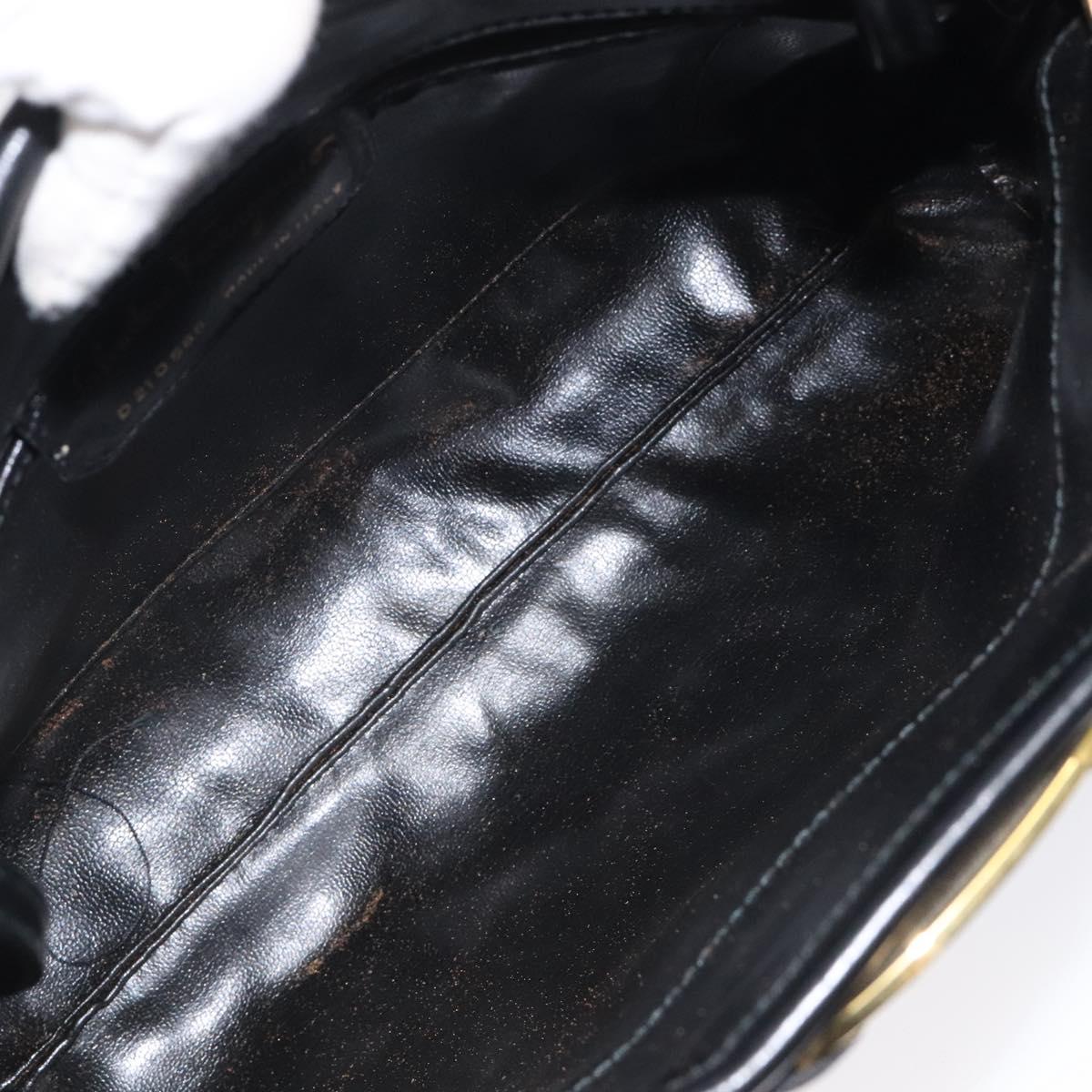 Salvatore Ferragamo Vala Shoulder Bag Leather Black Gold Auth 122037