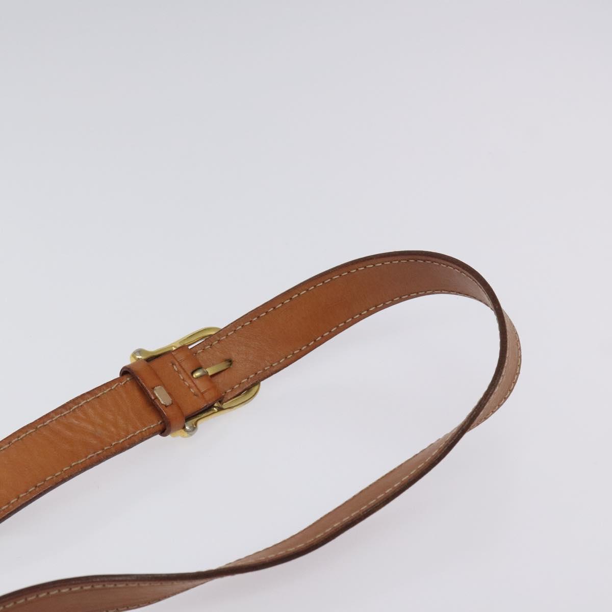 CELINE Macadam Canvas Circle Shoulder Bag PVC Leather Brown Gold Auth 122059