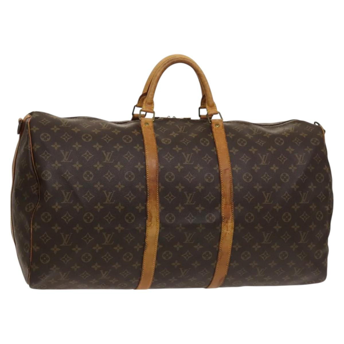 LOUIS VUITTON Monogram Keepall Bandouliere 60 Boston Bag M41412 LV Auth 122076