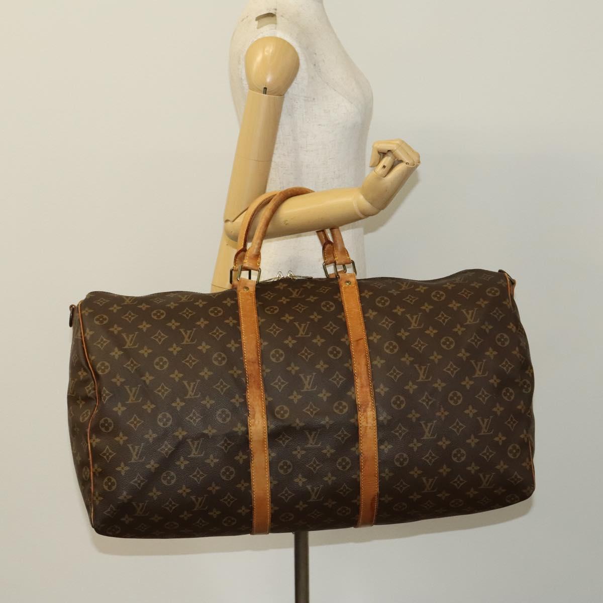 LOUIS VUITTON Monogram Keepall Bandouliere 60 Boston Bag M41412 LV Auth 122076