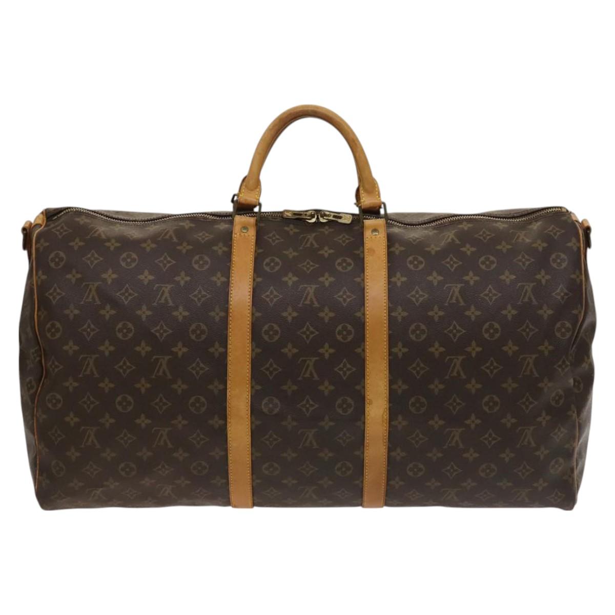 LOUIS VUITTON Monogram Keepall Bandouliere 60 Boston Bag M41412 LV Auth 122076