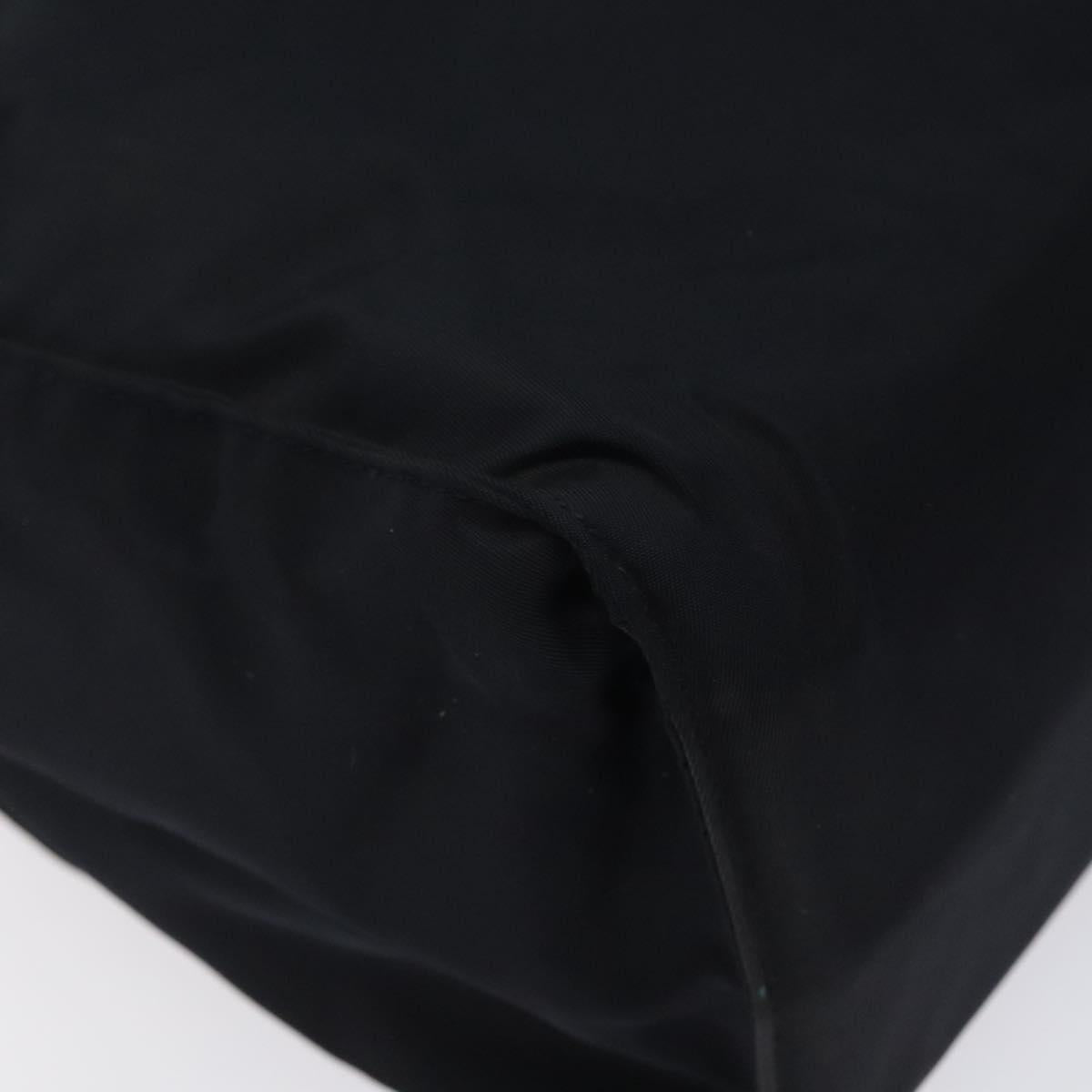 PRADA Chain Hand Bag Nylon Navy Gold Auth 122095