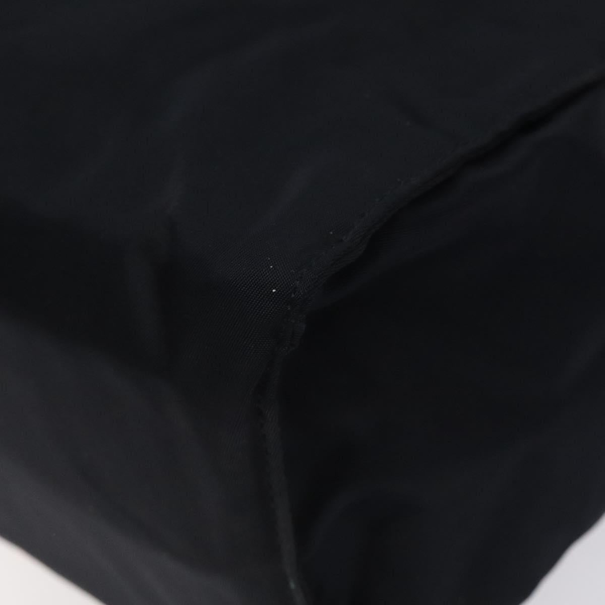 PRADA Chain Hand Bag Nylon Navy Gold Auth 122095