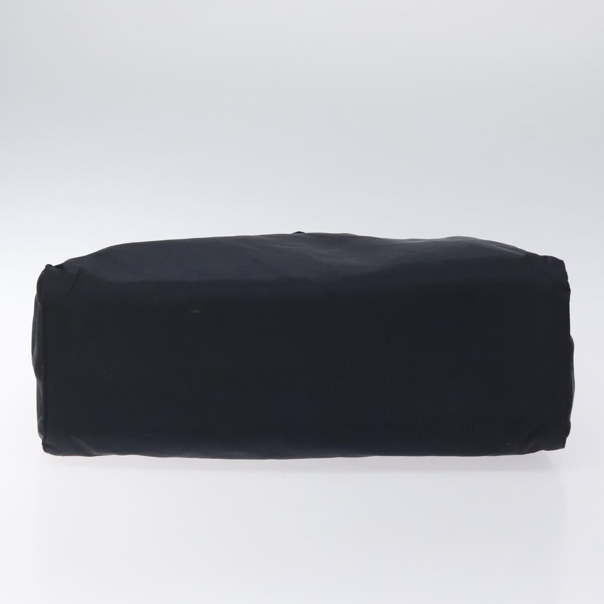 PRADA Chain Hand Bag Nylon Navy Gold Auth 122095