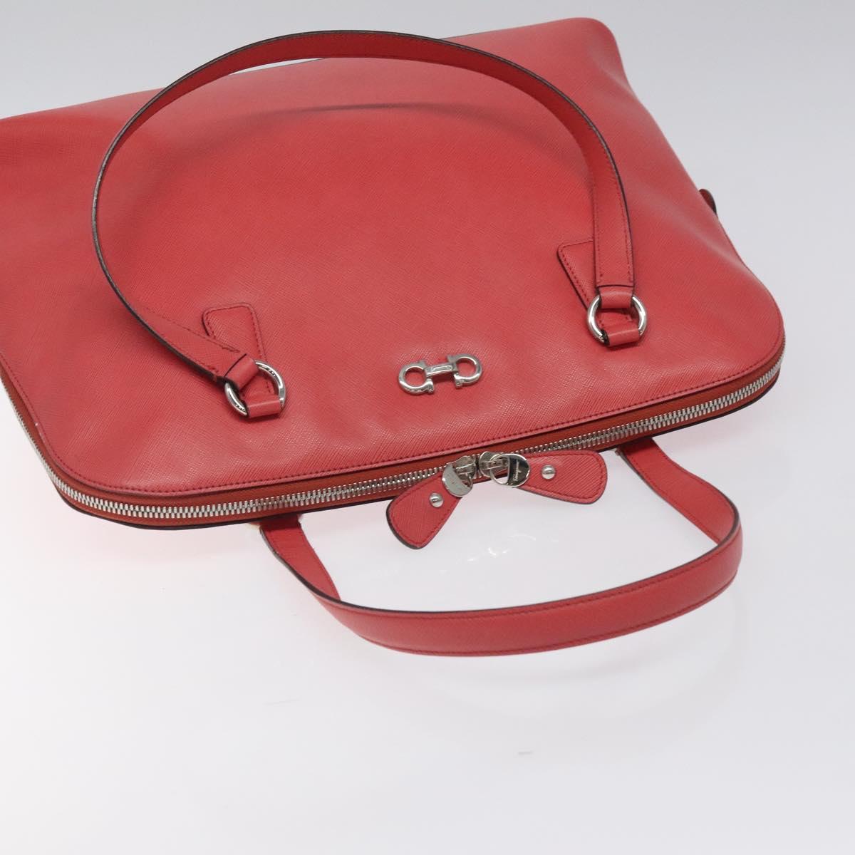 Salvatore Ferragamo Hand Bag Leather Pink Silver Auth 122097