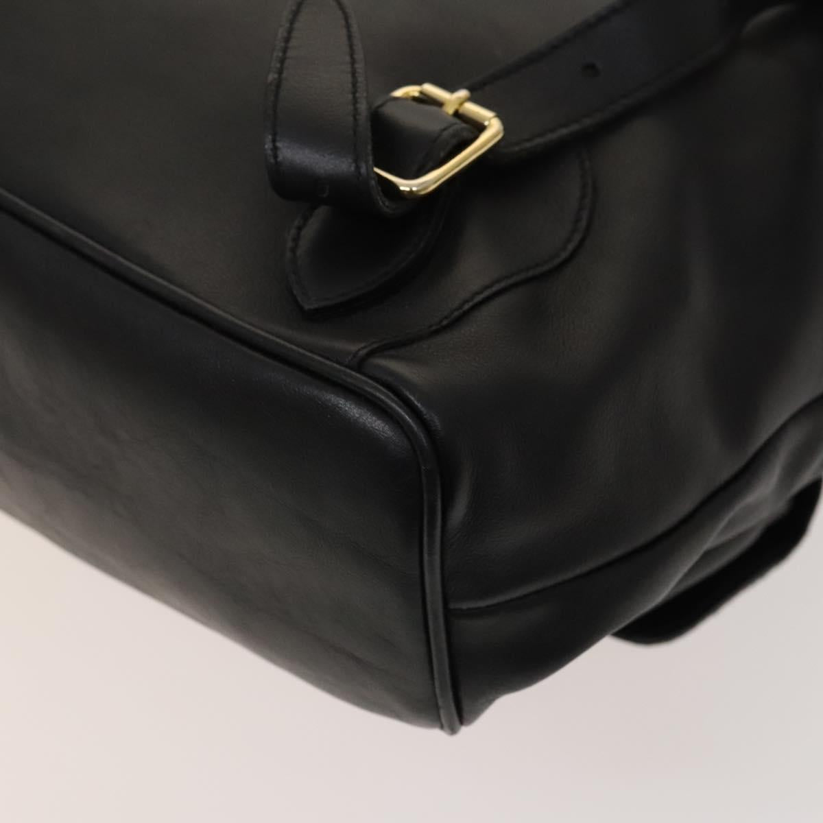 GUCCI Bamboo Backpack Leather Black Gold 003 2058 0016 Auth 122099