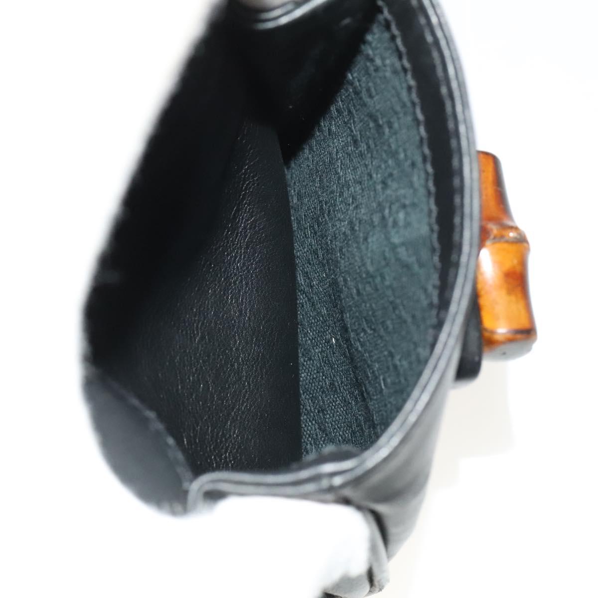 GUCCI Bamboo Backpack Leather Black Gold 003 2058 0016 Auth 122099