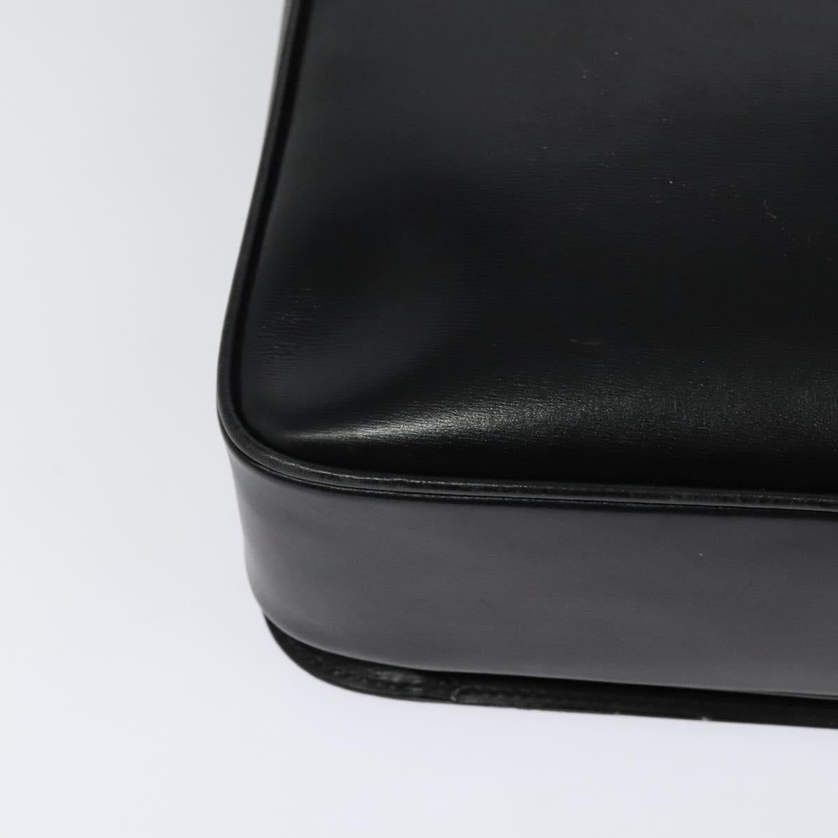 CELINE Shoulder Bag Leather Black Gold Auth 122122