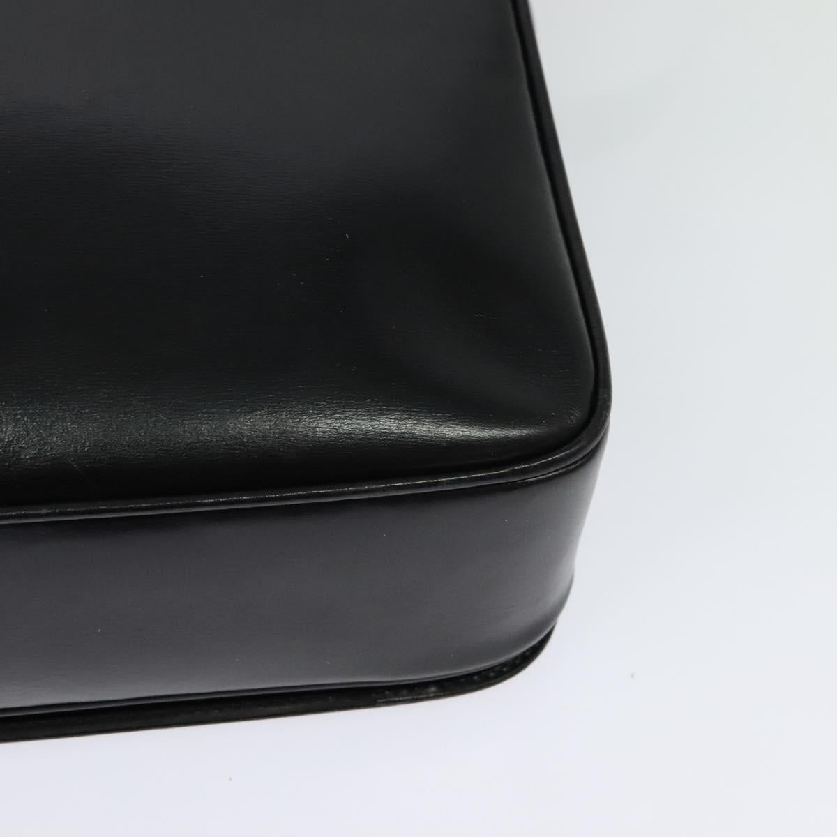 CELINE Shoulder Bag Leather Black Gold Auth 122122