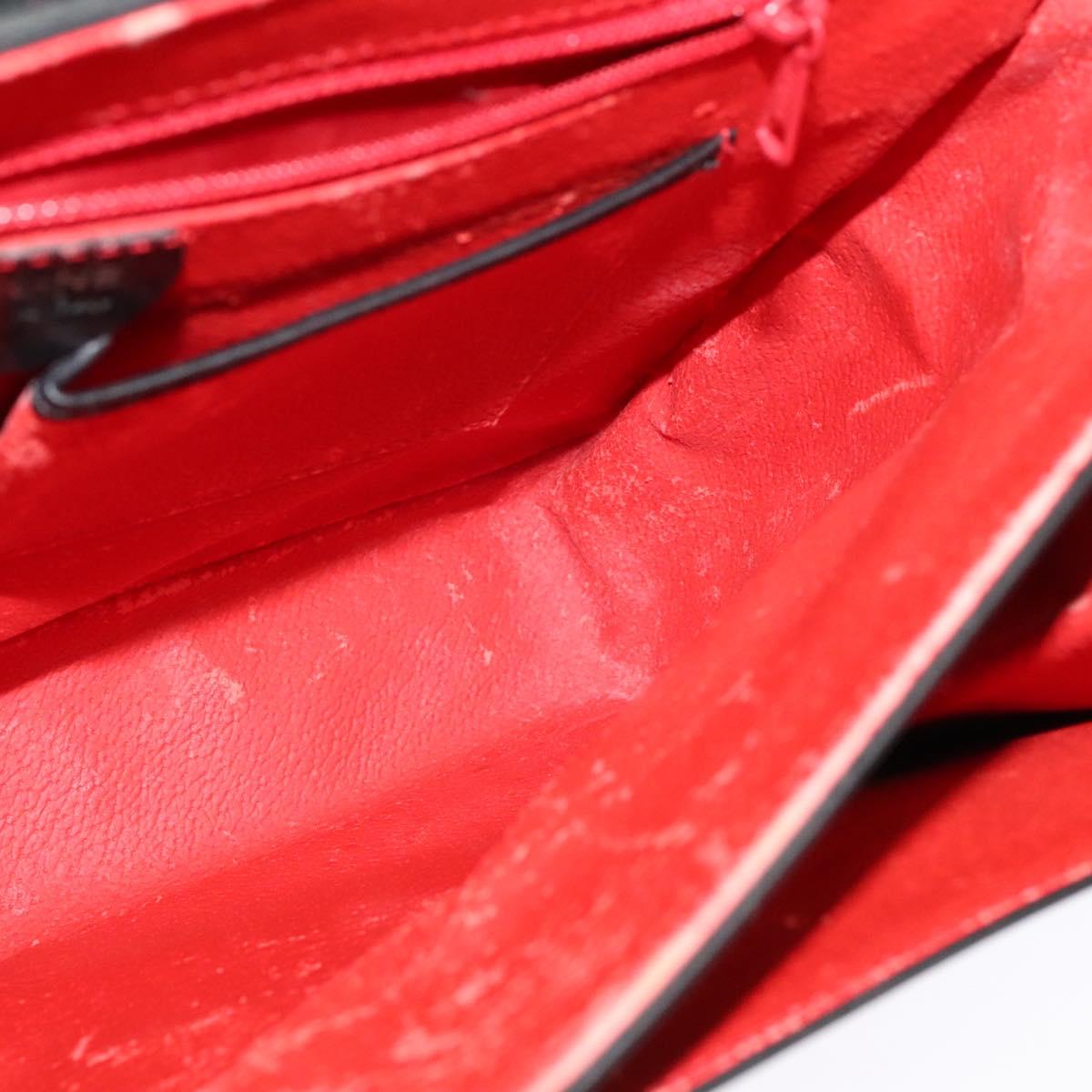 CELINE Shoulder Bag Leather Black Gold Auth 122122