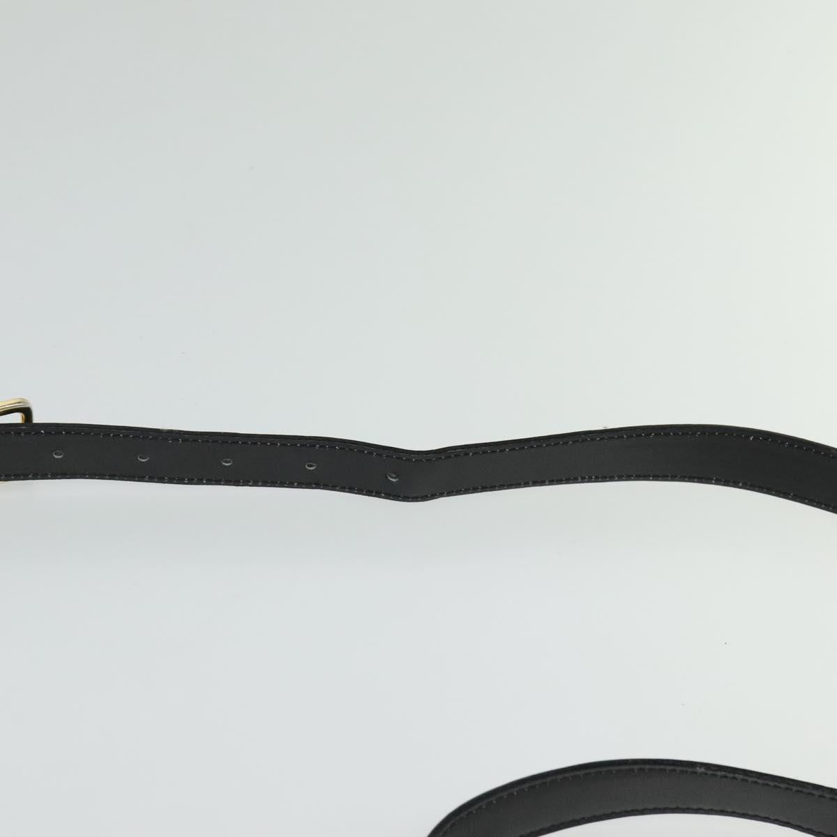 CELINE Shoulder Bag Leather Black Gold Auth 122122