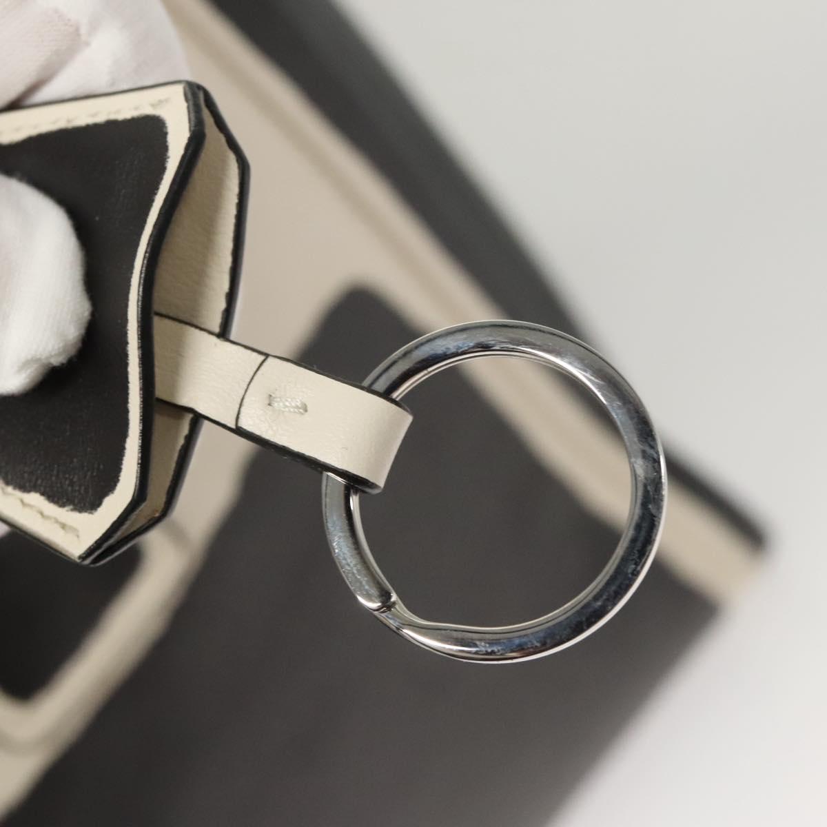 PRADA Hand Bag Leather Black White Auth 122125