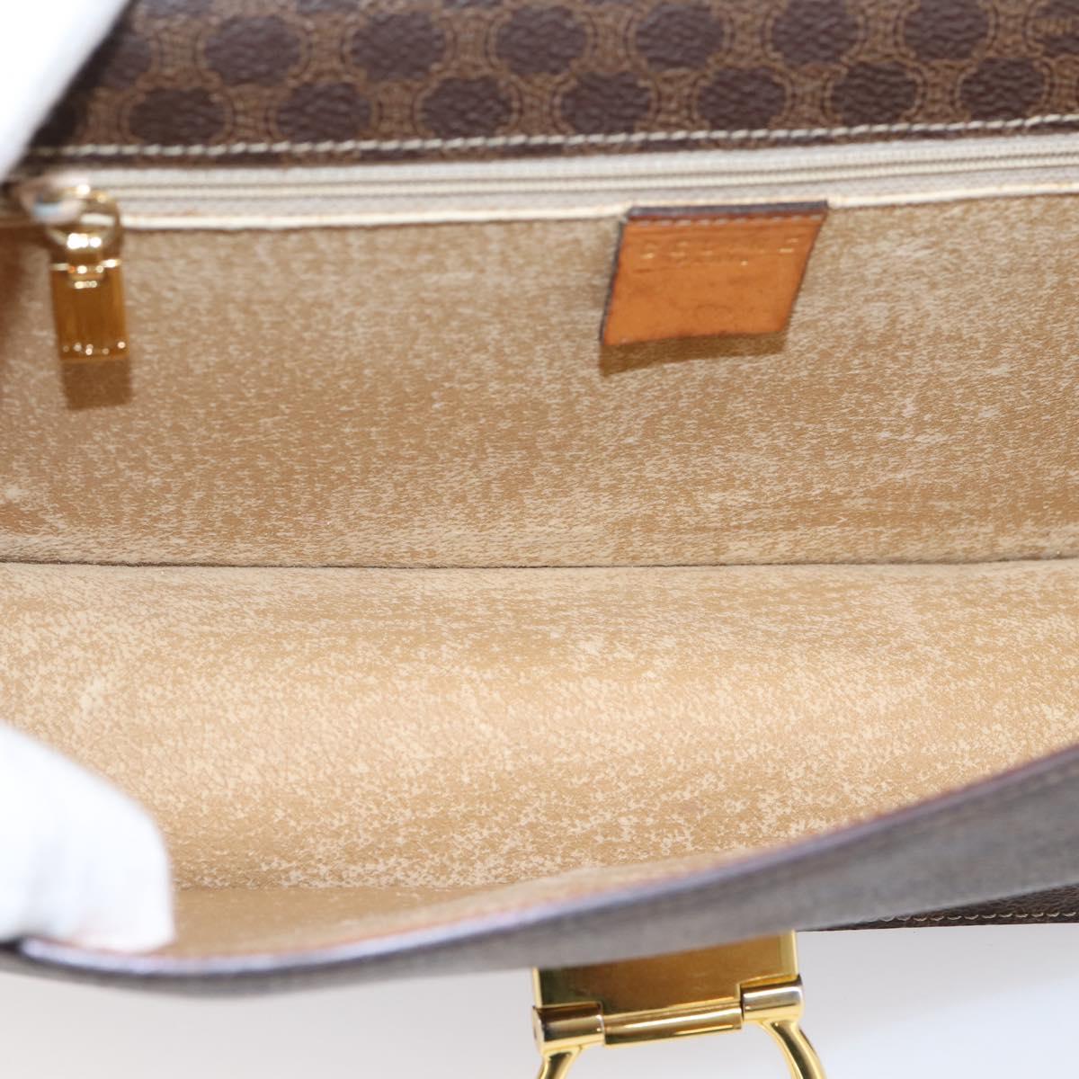 CELINE Macadam Canvas Shoulder Bag PVC Leather Brown Gold Auth 122137