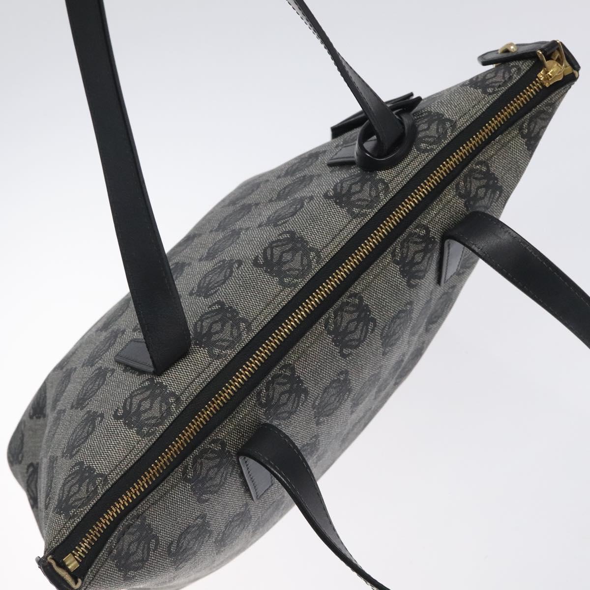 LOEWE Anagram Tote Bag PVC Black Gold Auth 122138