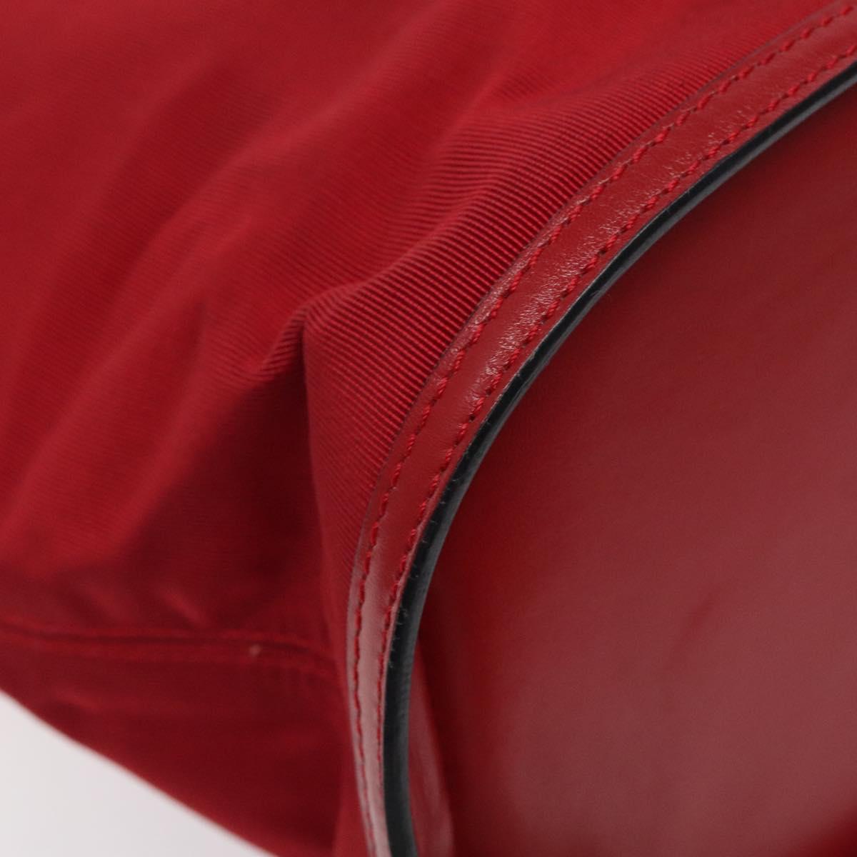 CELINE Hand Bag Red Gold Auth 122139