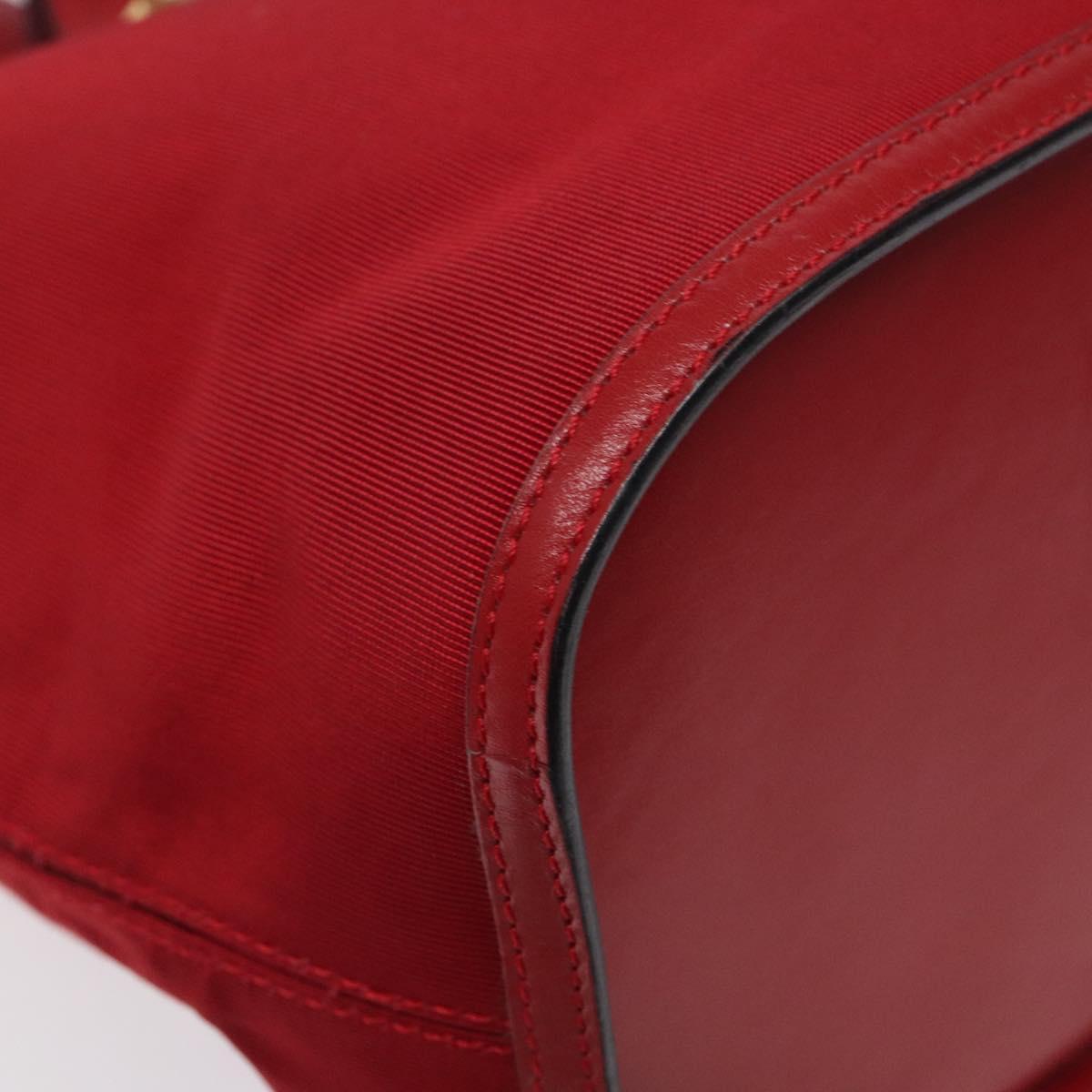 CELINE Hand Bag Red Gold Auth 122139