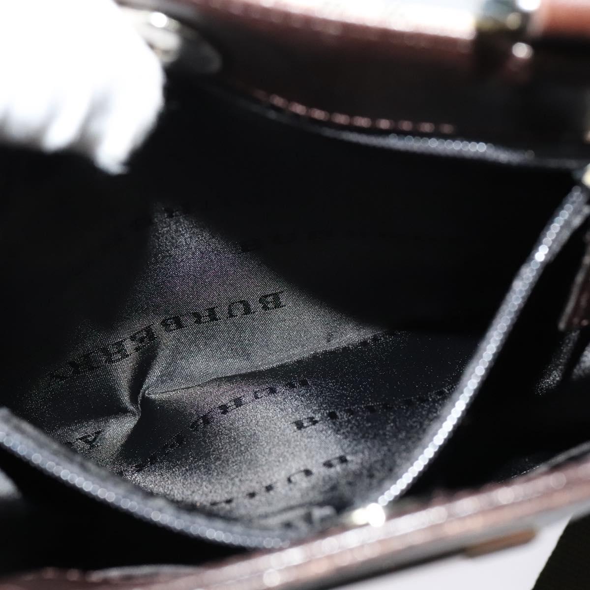 BURBERRY Nova Check Shoulder Bag Canvas Beige Silver Auth 122154