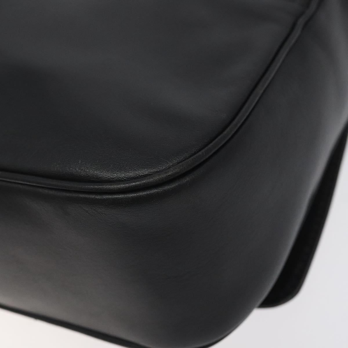 CELINE Hand Bag Leather 2way Black Gold Auth 122163