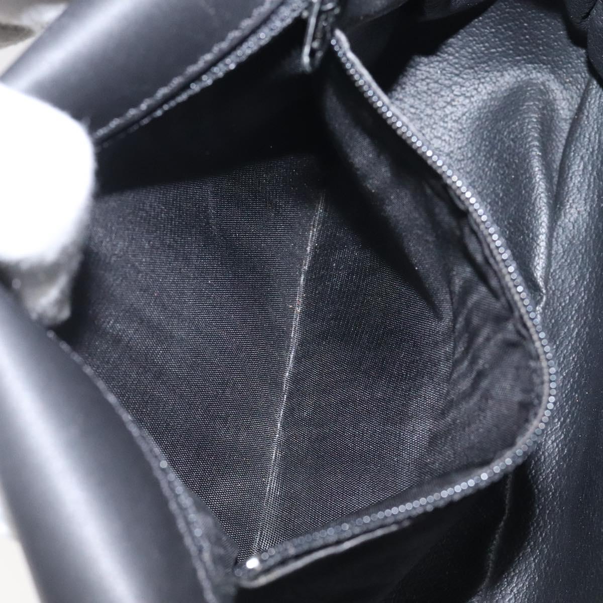 CELINE Hand Bag Leather 2way Black Gold Auth 122163