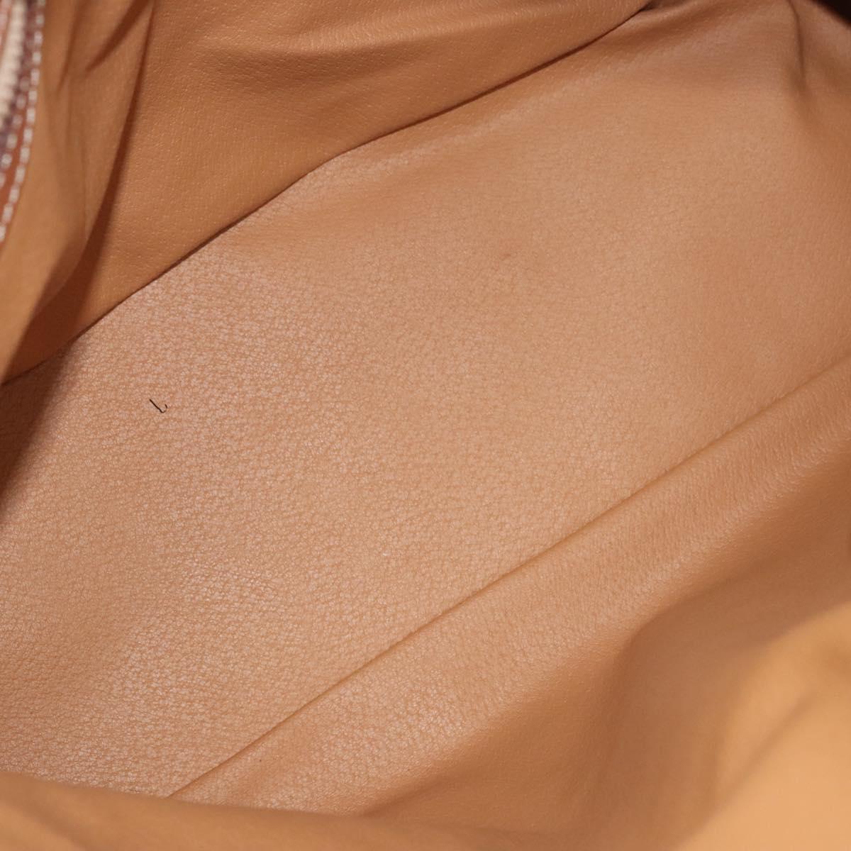 CELINE Macadam Canvas Hand Bag PVC Leather Brown Gold Auth 122168