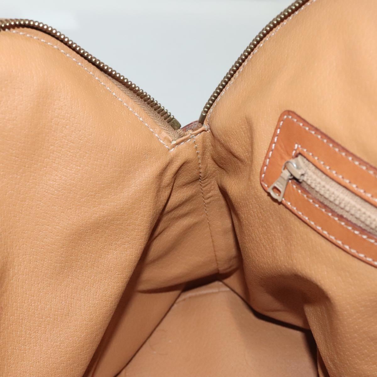 CELINE Macadam Canvas Hand Bag PVC Leather Brown Gold Auth 122168