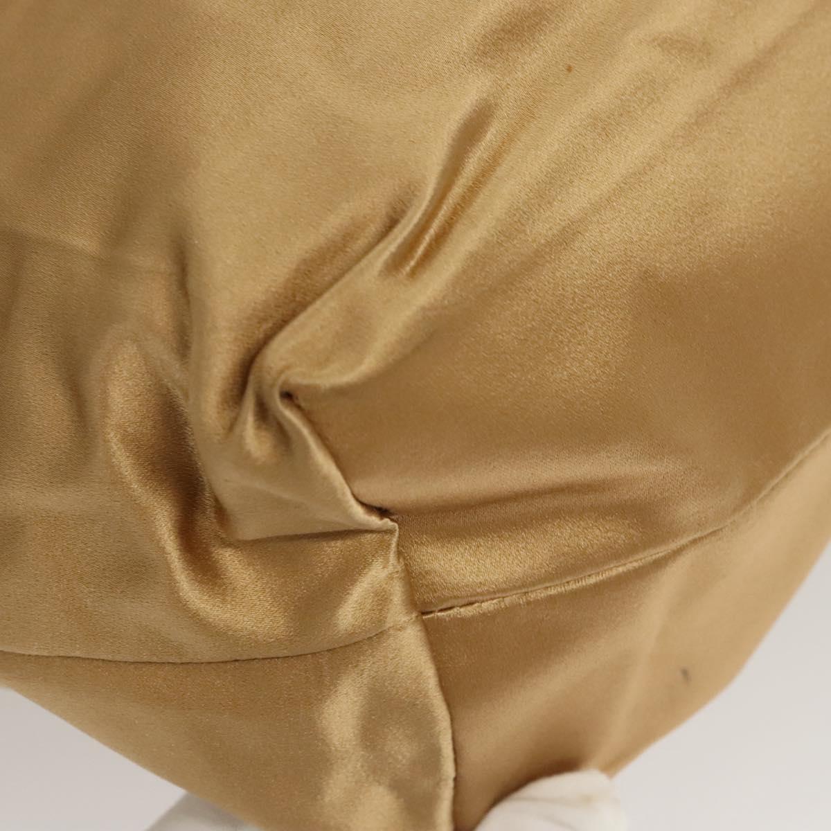 PRADA Tote Bag Satin Champagne Gold Auth 122170