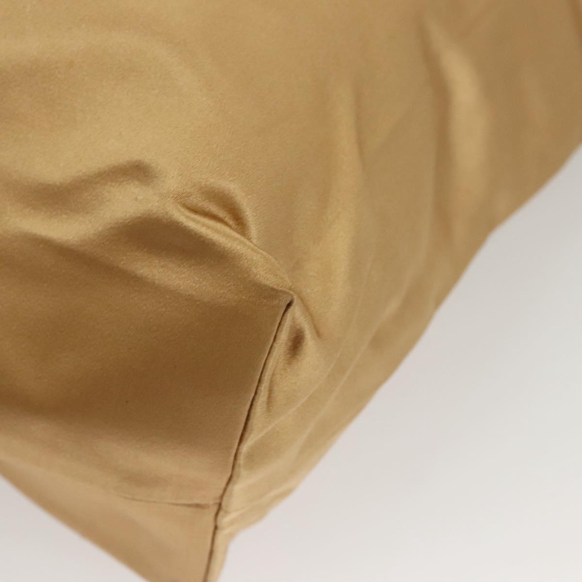 PRADA Tote Bag Satin Champagne Gold Auth 122170