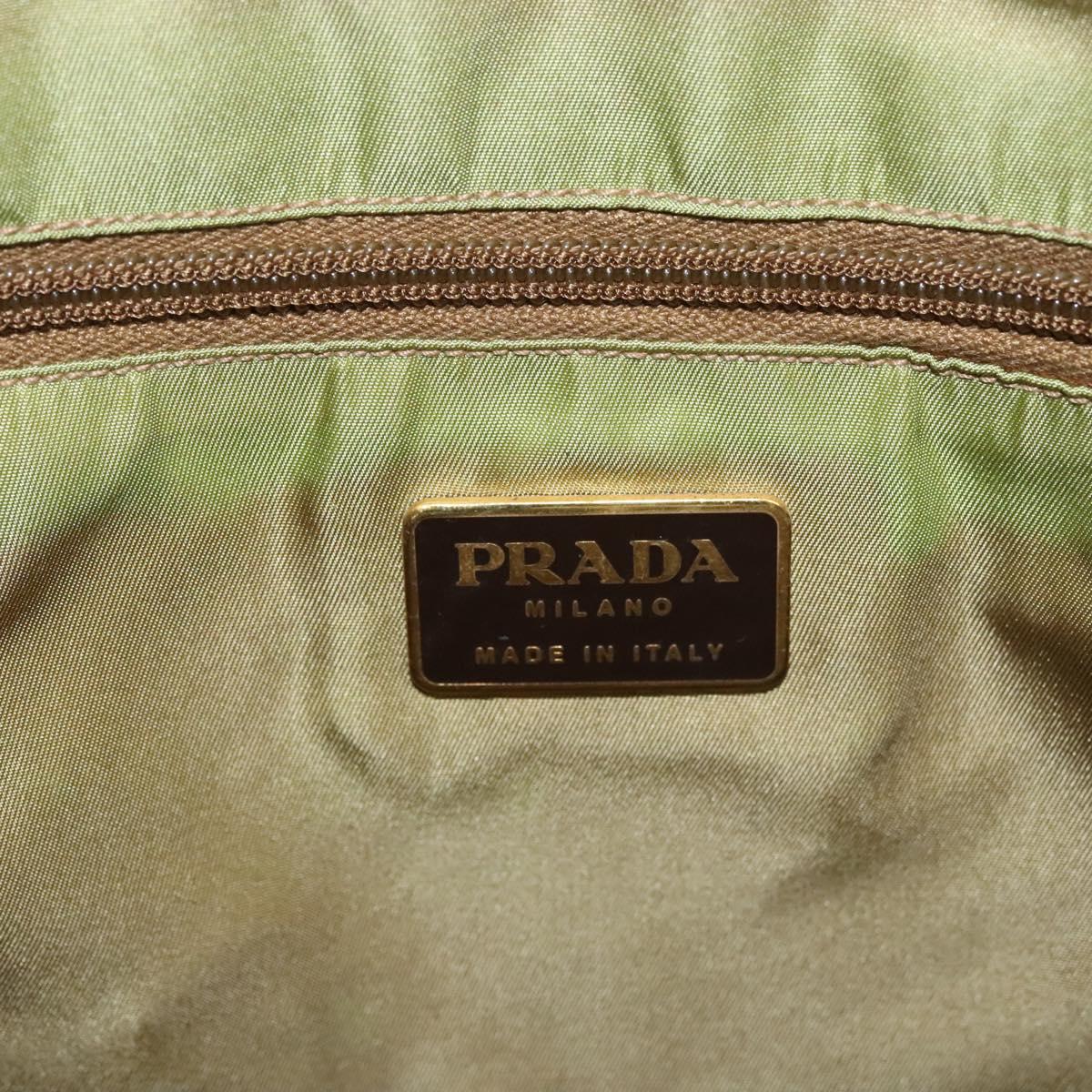 PRADA Tote Bag Satin Champagne Gold Auth 122170