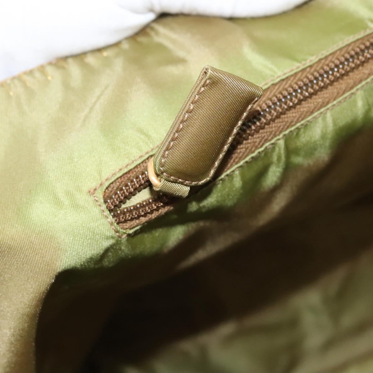 PRADA Tote Bag Satin Champagne Gold Auth 122170