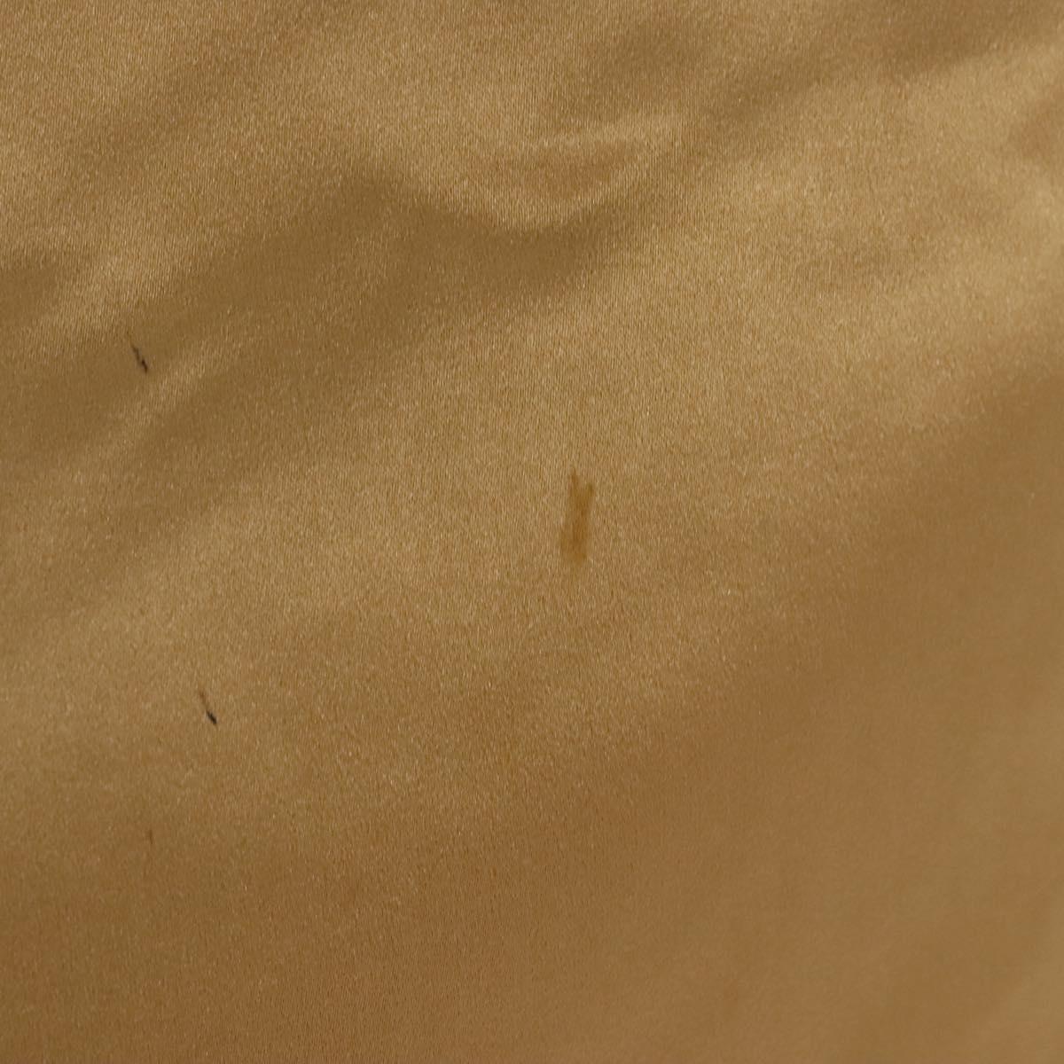 PRADA Tote Bag Satin Champagne Gold Auth 122170