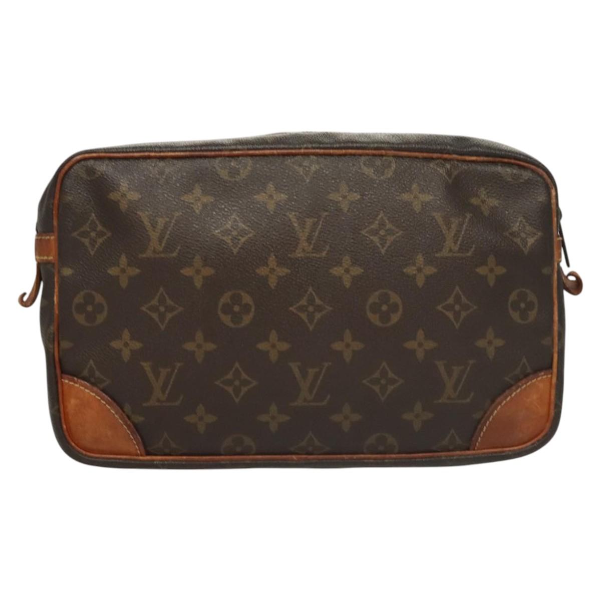 LOUIS VUITTON Monogram Compiegne 28 Clutch Bag M51845 LV Auth 122181