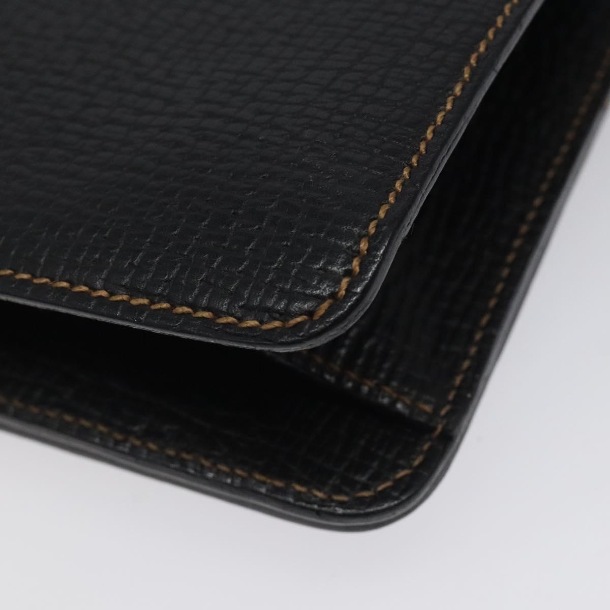 LOEWE Barcelona Hand Bag Leather Black Gold Auth 122193