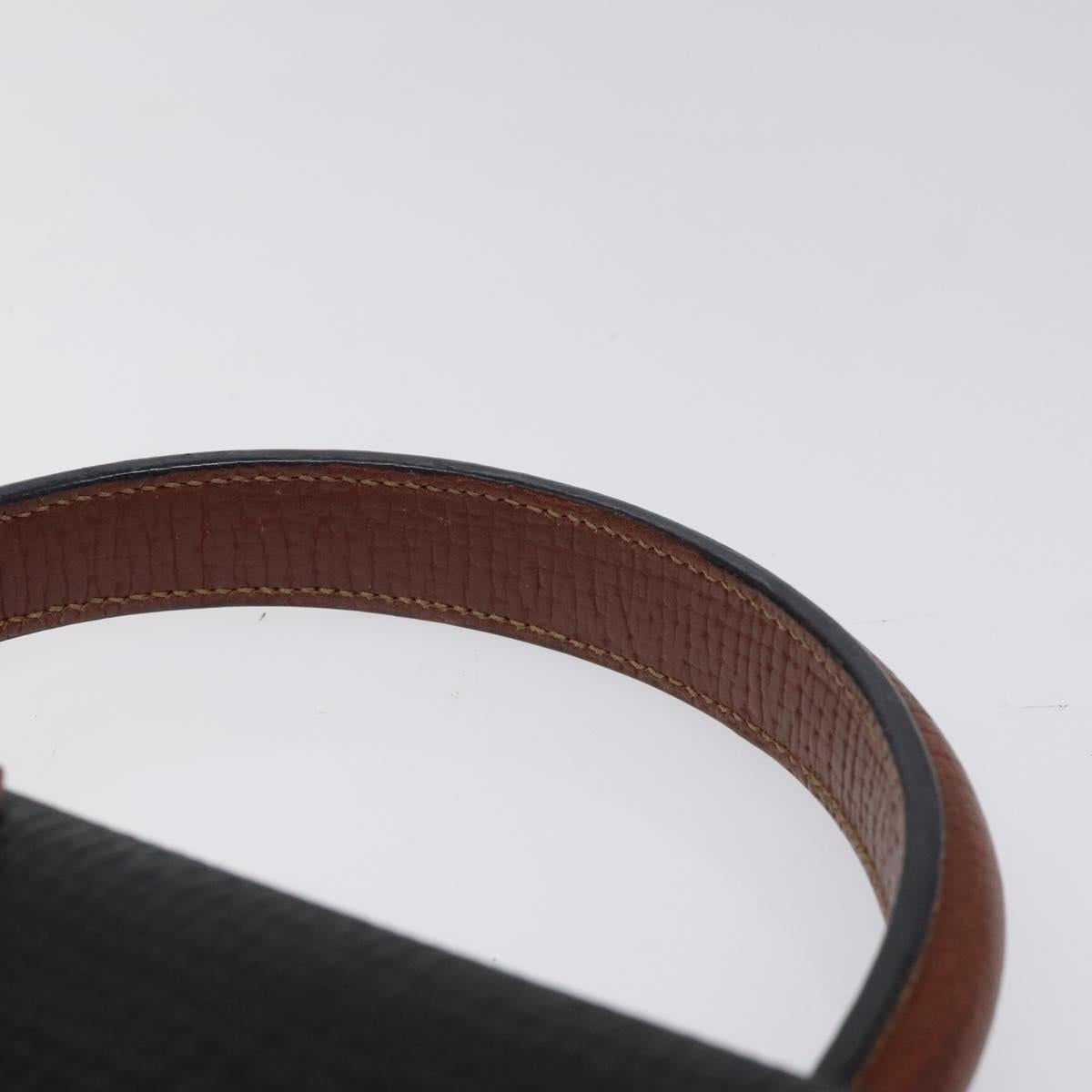 LOEWE Barcelona Hand Bag Leather Black Gold Auth 122193