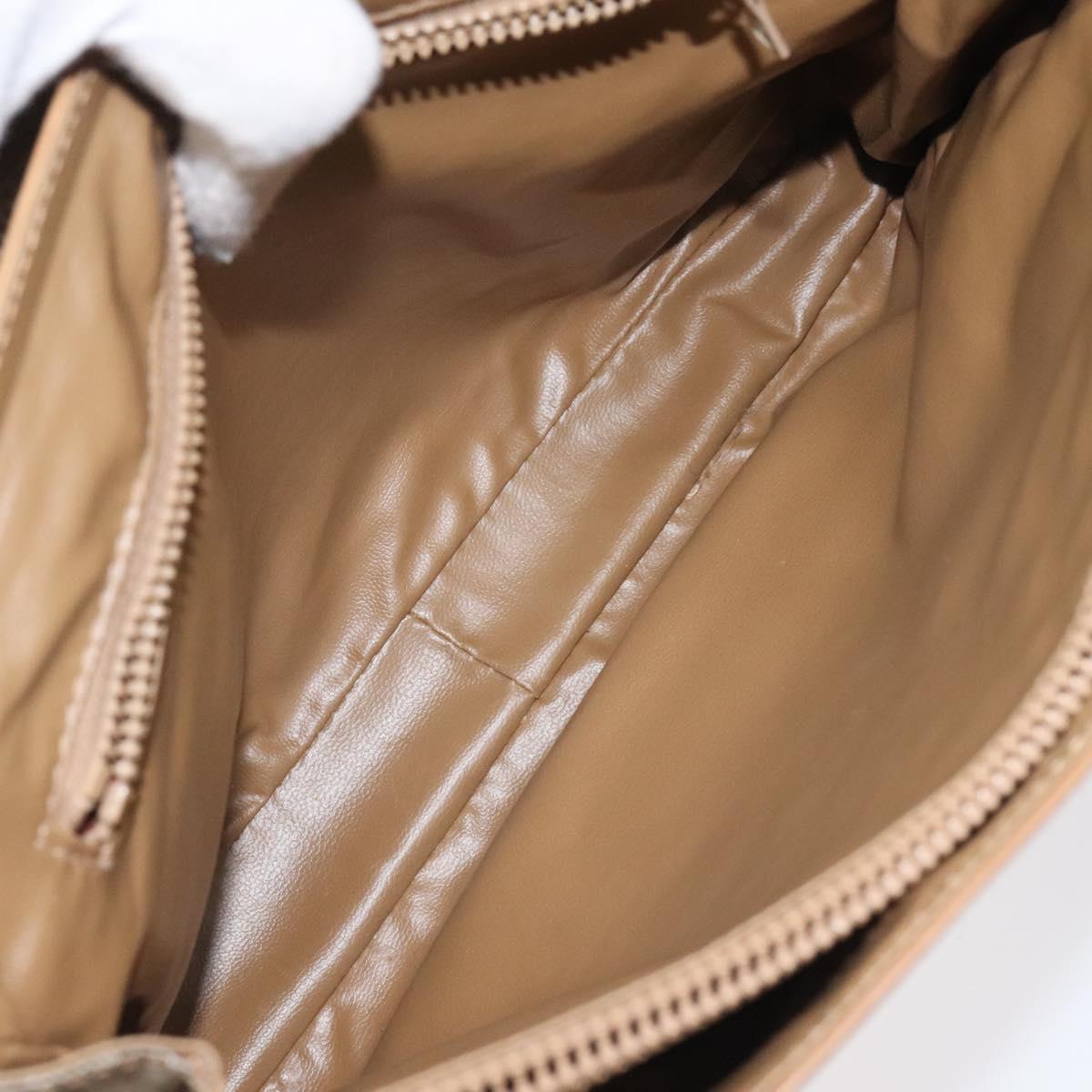 CELINE Macadam Canvas Hand Bag Beige Gold Auth 122202