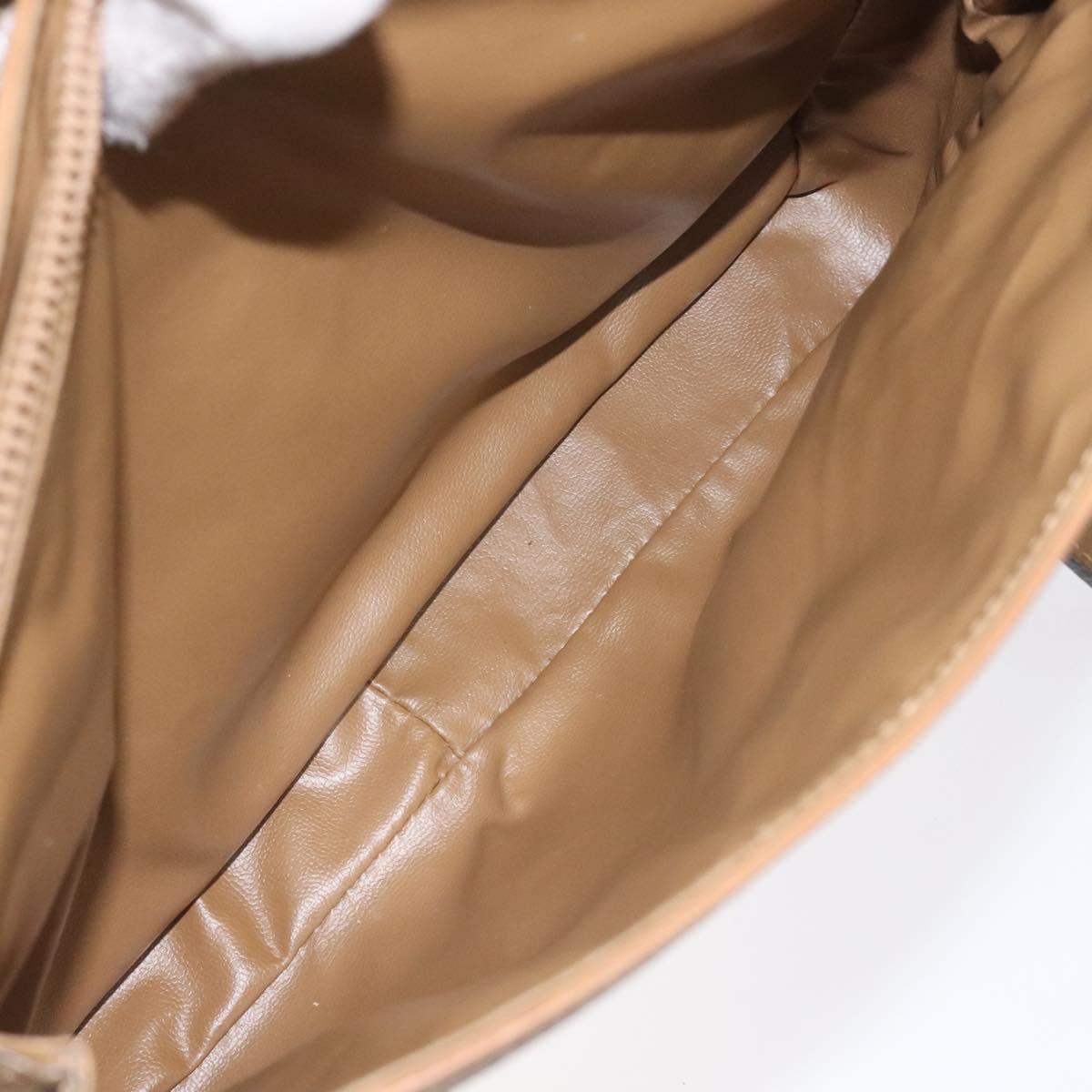 CELINE Macadam Canvas Hand Bag Beige Gold Auth 122202