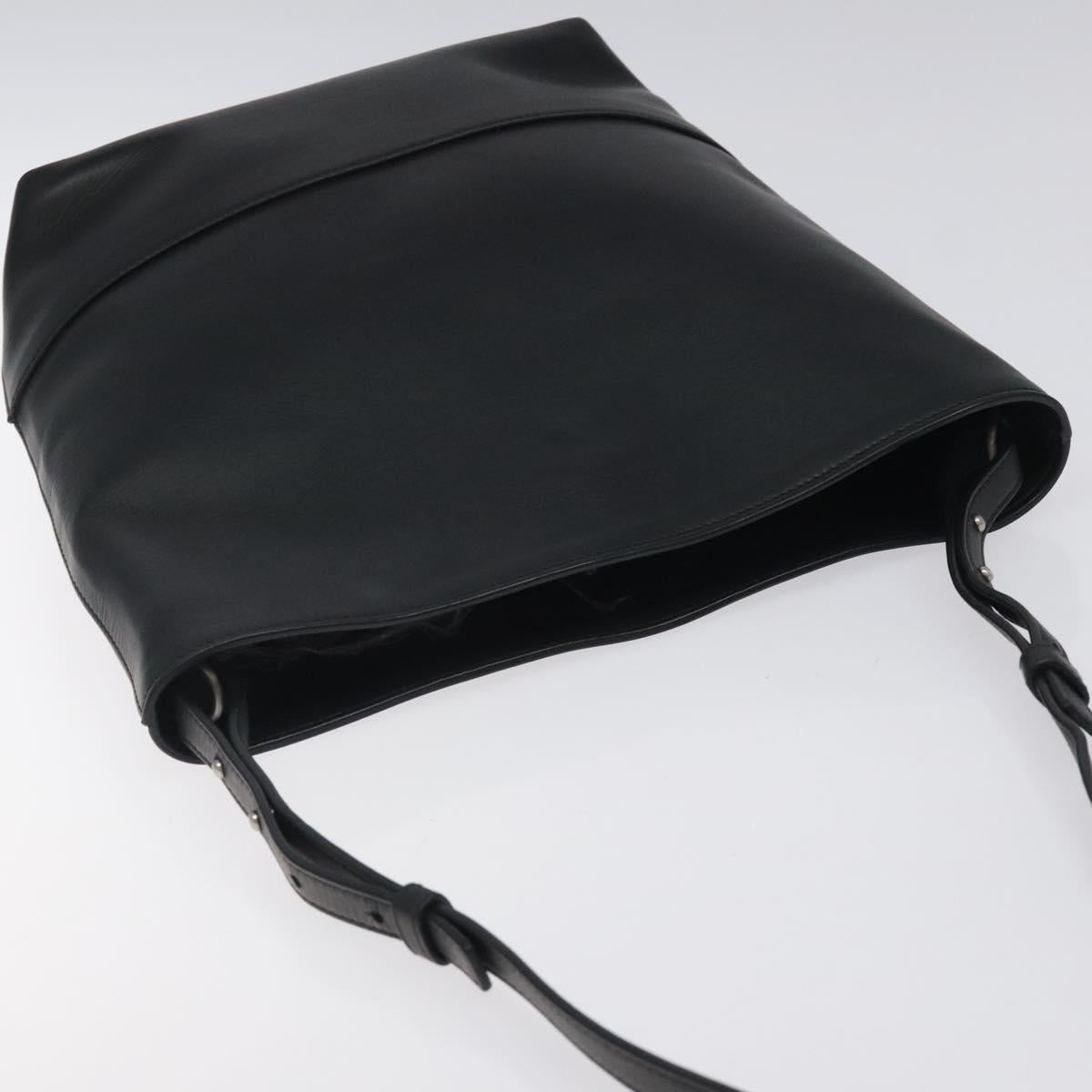 BOTTEGA VENETA Shoulder Bag Leather Black Auth 122220