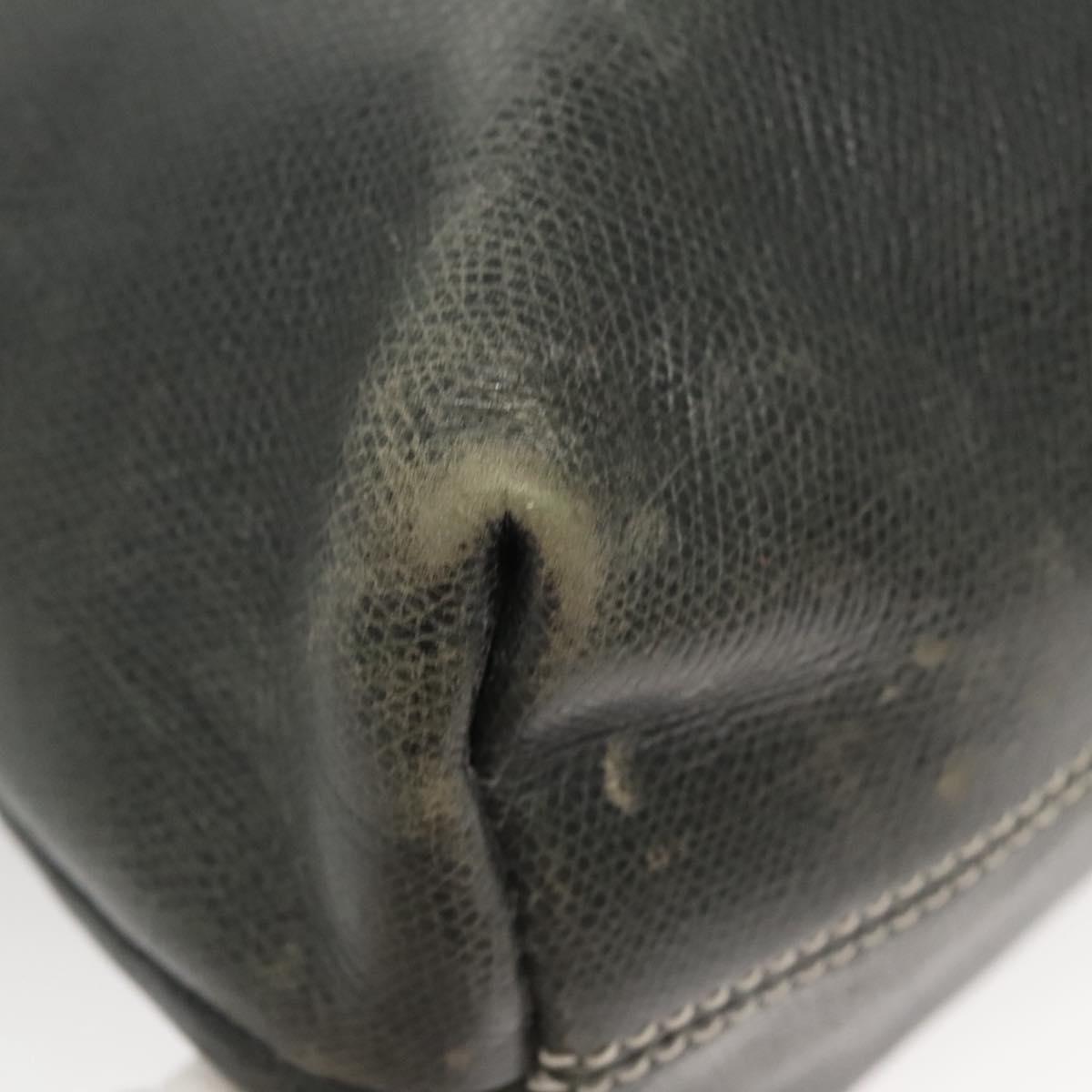 LOEWE Anagram Tote Bag Leather Khaki Gold Auth 122221