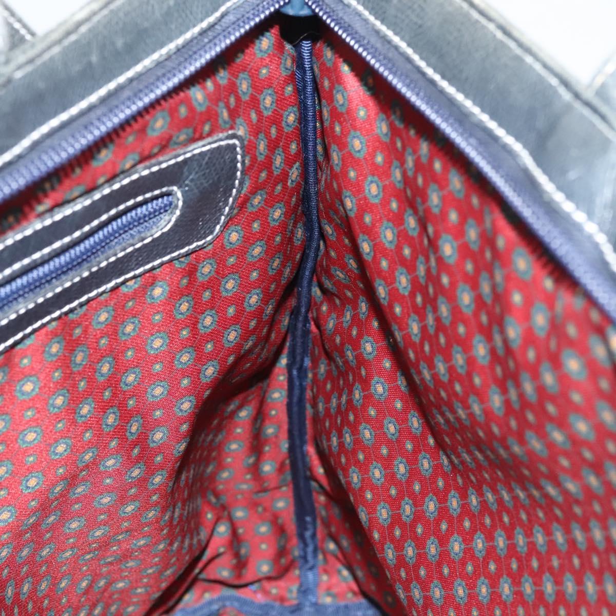 LOEWE Anagram Tote Bag Leather Khaki Gold Auth 122221