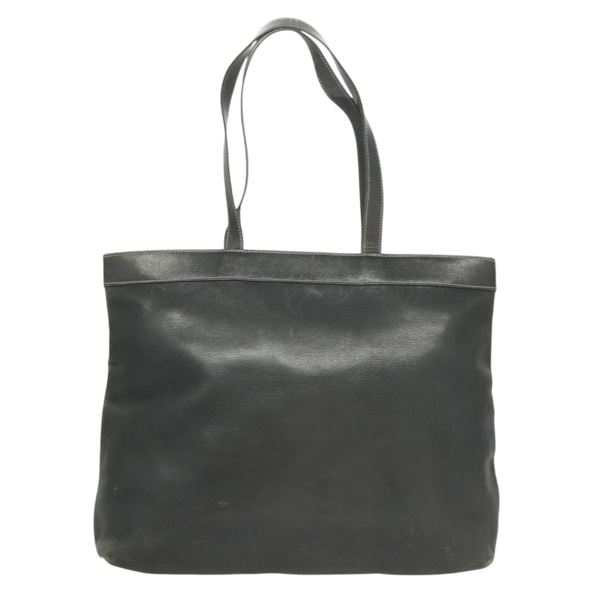 LOEWE Anagram Tote Bag Leather Khaki Gold Auth 122221