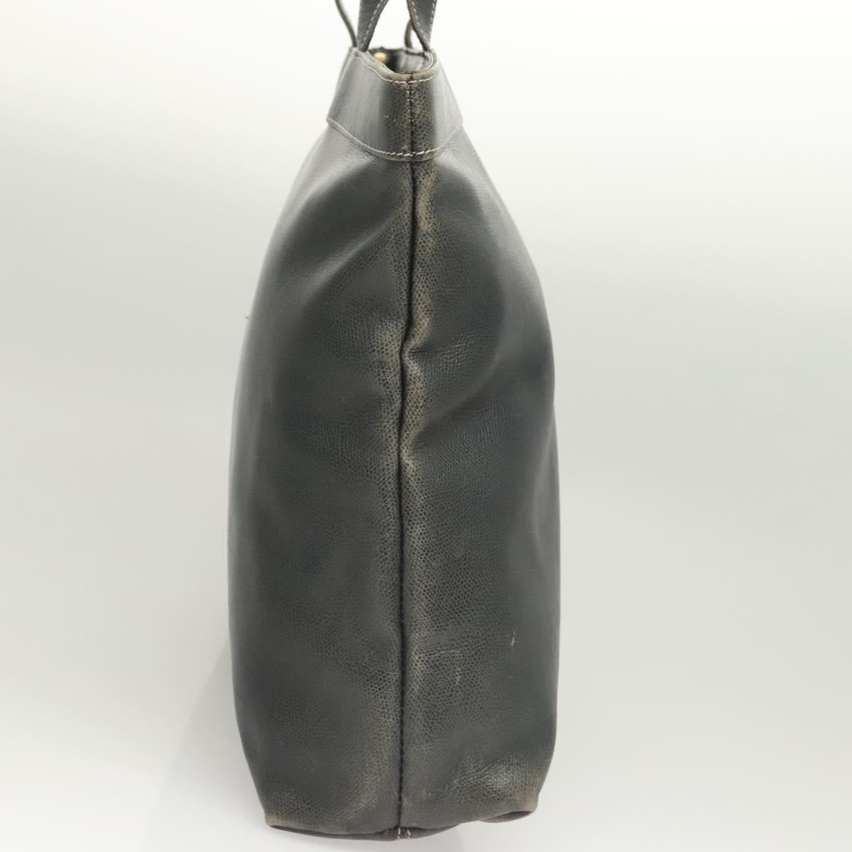 LOEWE Anagram Tote Bag Leather Khaki Gold Auth 122221